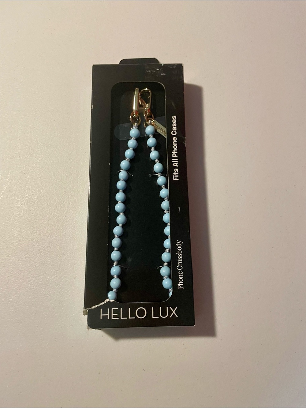 NWT Hello Lux Blue Beaded Phone Crossbody Strap Universal Chain Lanyard